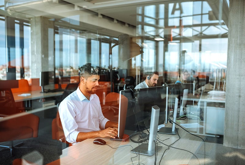 People working in an office