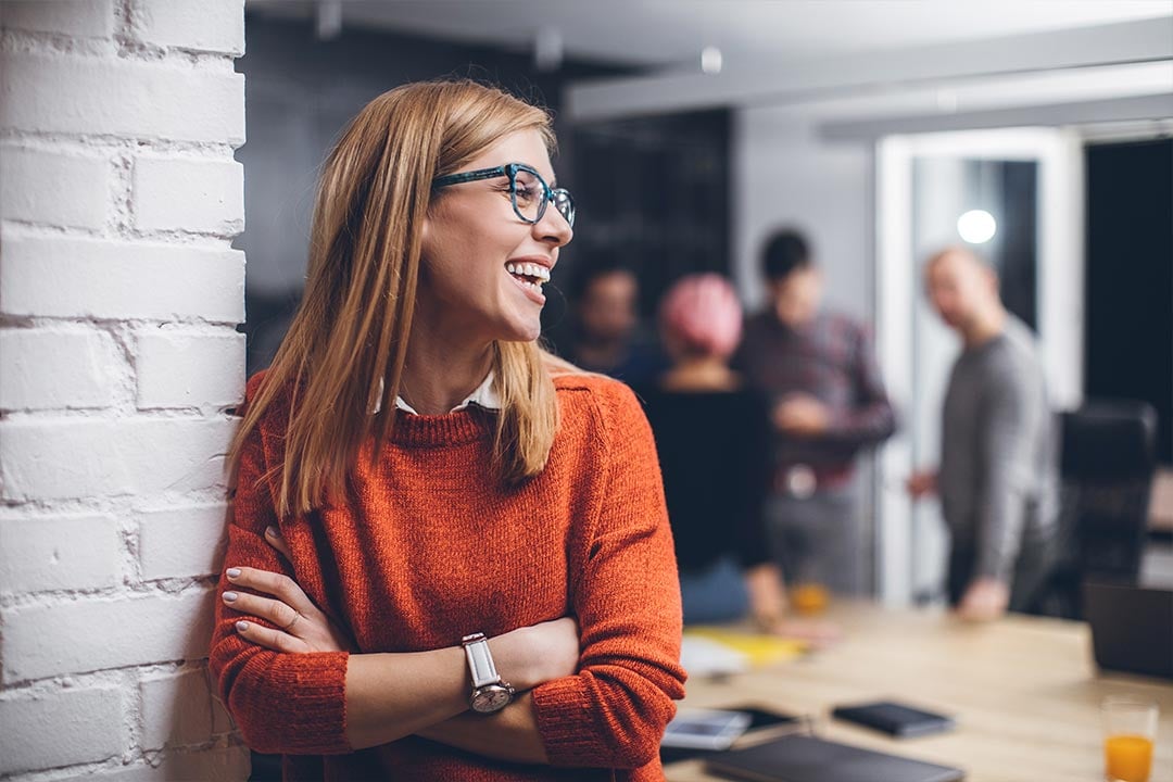 woman laughing