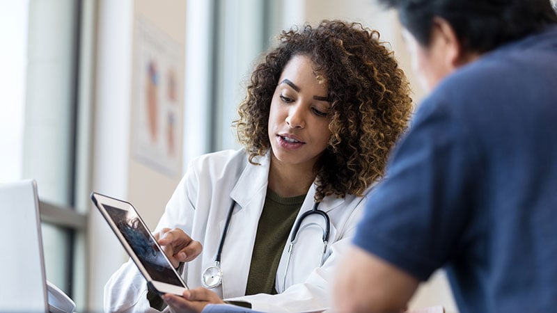 doctor looking at a scan